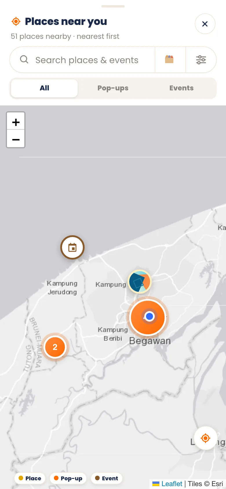 Cafés near you on the Chup map